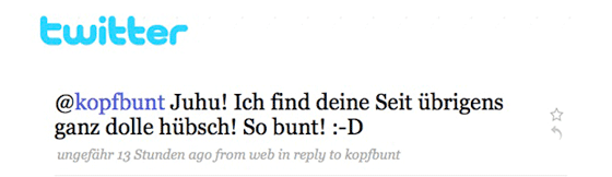 Twitter Lob für kopfbunt