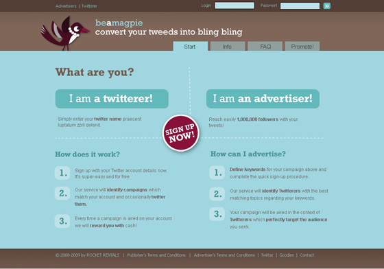 magpie Design Website Twitter